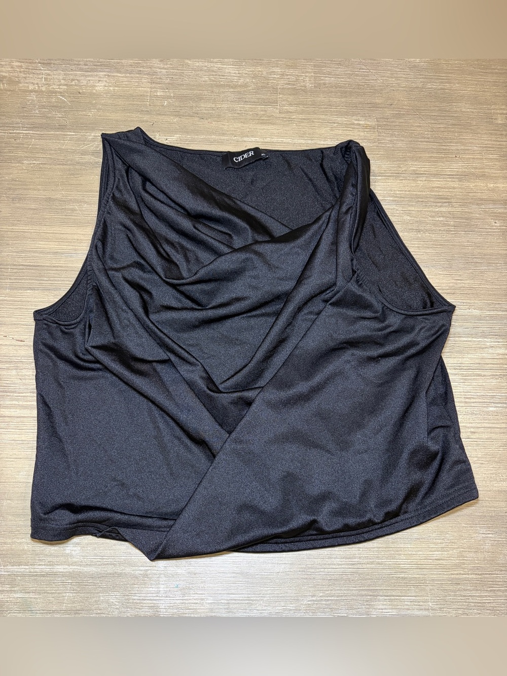 Cider sleeveless draped cowl-neck top women’s XL